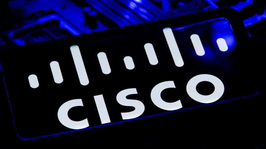 cisco logo on laptop screen