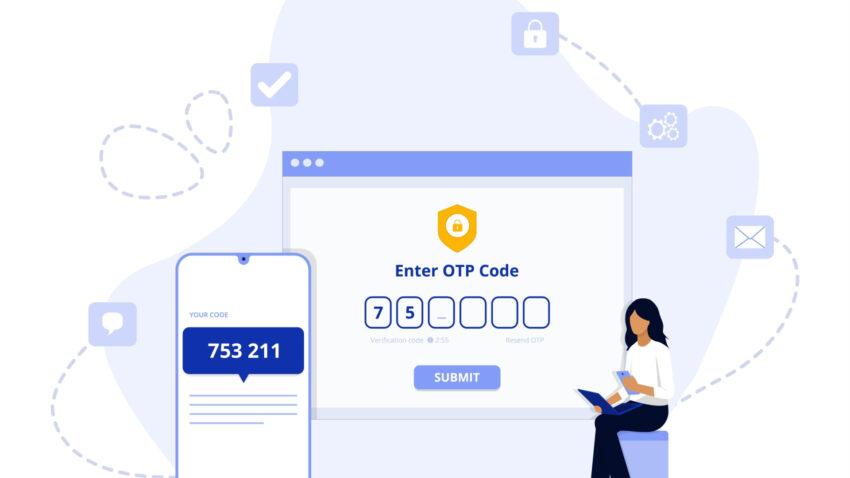 Two factor authentication concept illustration.